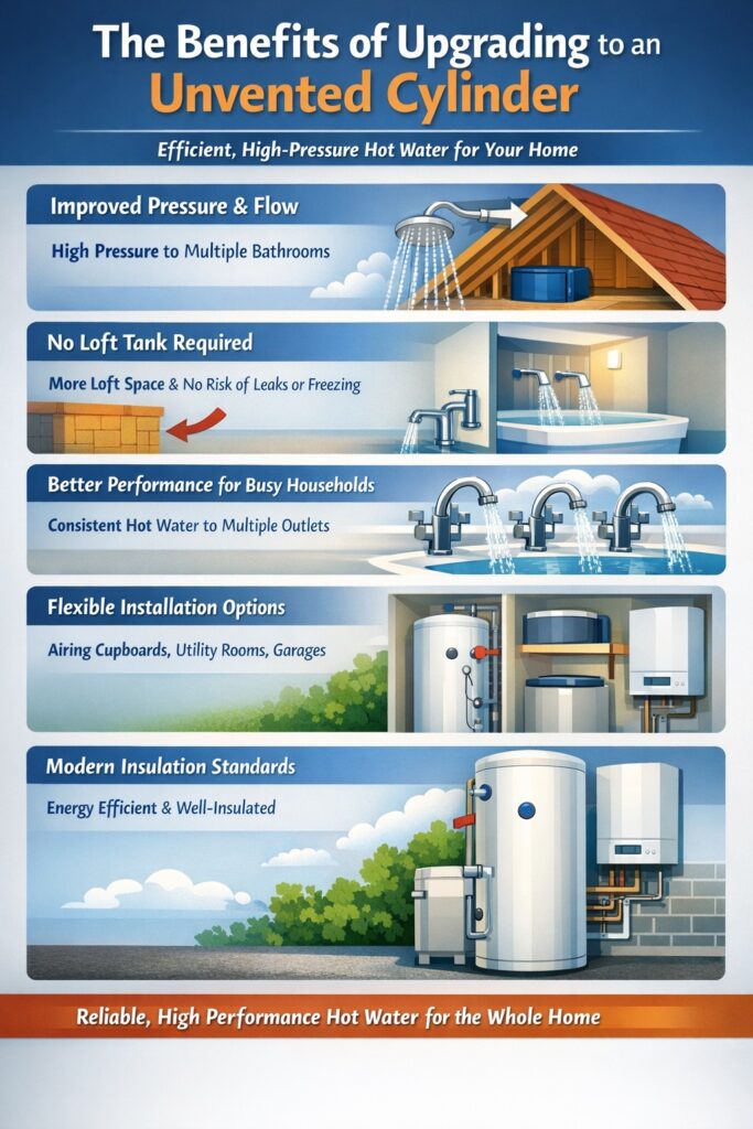 benefits of unvented hot water cylinder