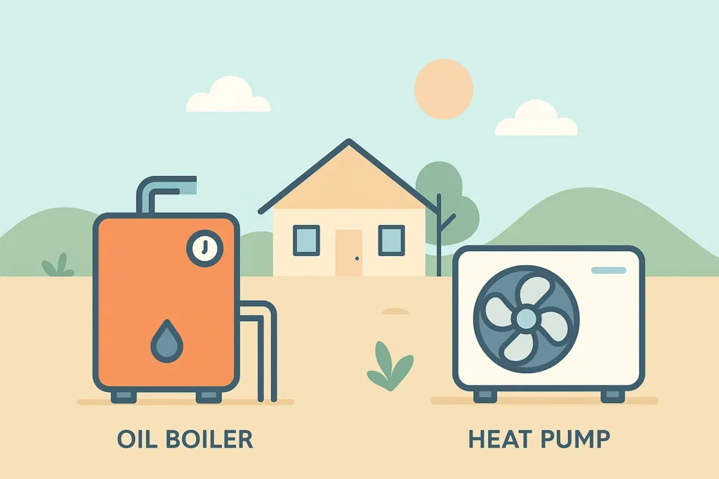 external oil boiler and heat pump